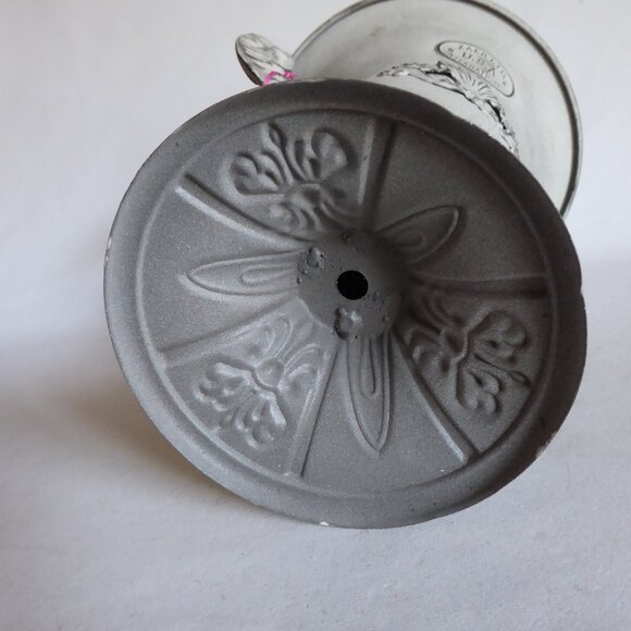 NEW SHABBY CHIC HANDLED DISTRESSED METAL URN VASE - Picture 9 of 10